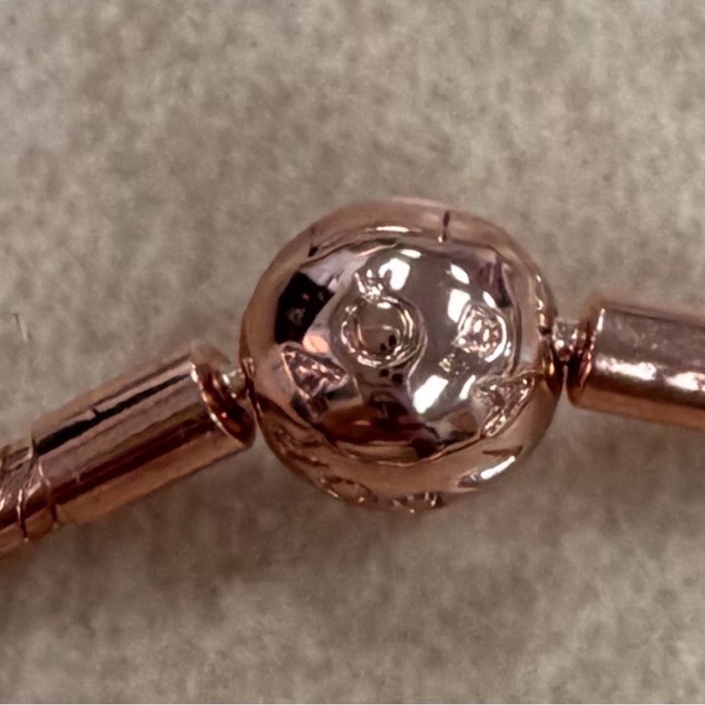 Pandora Rose Gold Tone Snake Chain Charm Bracelet - Picture 2 of 3